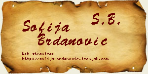 Sofija Brdanović vizit kartica